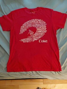 Coca Cola Red Short-Sleeve Graphic Tee with White Logo
